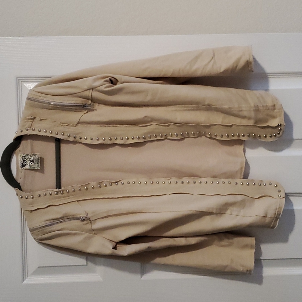 Edgy fashion jacket, color Tan